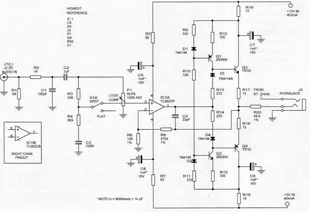 Headphone amplifier схема